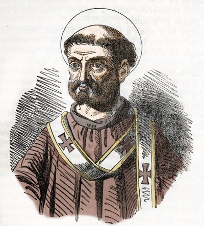 Paavi Liberen (Liberius) muotokuva (352-366) Kaiverrus Franco Mistralin teoksesta "I misteri del vaticano" 1843 tekijältä Franco Mistrali