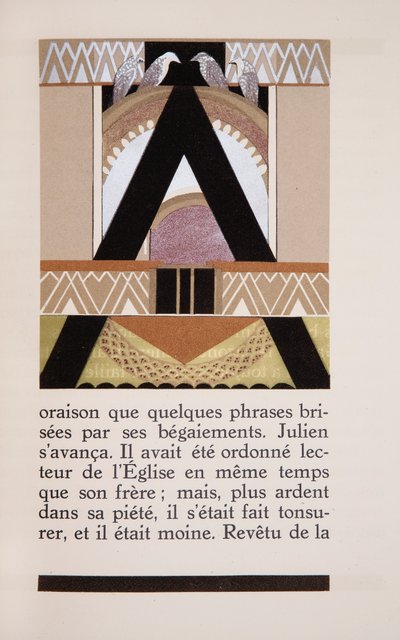 Kuvitus Alfred Vignyn teoksesta "Daphne", Jean Dunandin lakka (1877-1942) tekijältä Francois Louis (after) Schmied