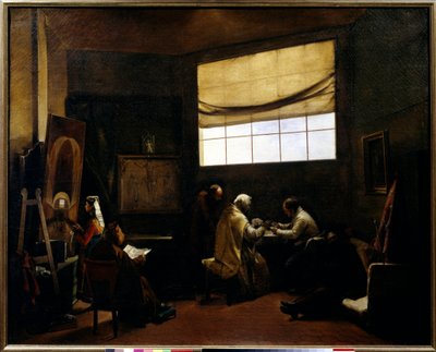 Taiteilijan ateljee. Francois Marius Granetin maalaus tekijältä Francois Marius Granet