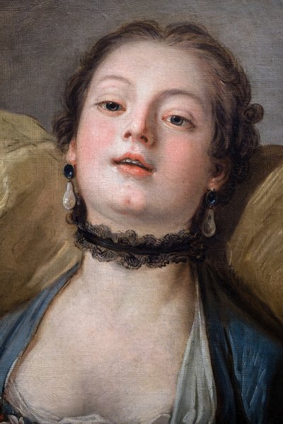 La Voluptueuse -nimisen nuoren naisen pää. tekijältä Francois (after) Boucher