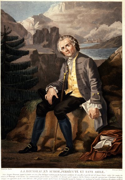 Jean Jacques Rousseau Sveitsissä, vainottu ja ilman turvapaikkaa. Charon d