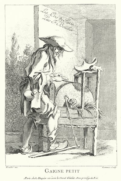 Veitsimylly (kaiverrus) tekijältä Francois (after) Boucher