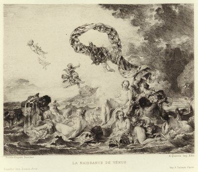 Venuksen syntymä (kaiverrus) tekijältä Francois (after) Boucher