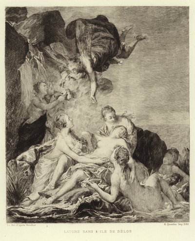 Latona Deloksen saarella (kaiverrus) tekijältä Francois (after) Boucher