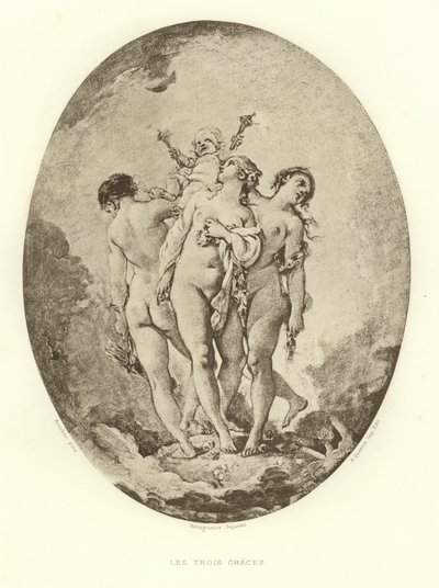 Kolme armoa (kaiverrus) tekijältä Francois (after) Boucher