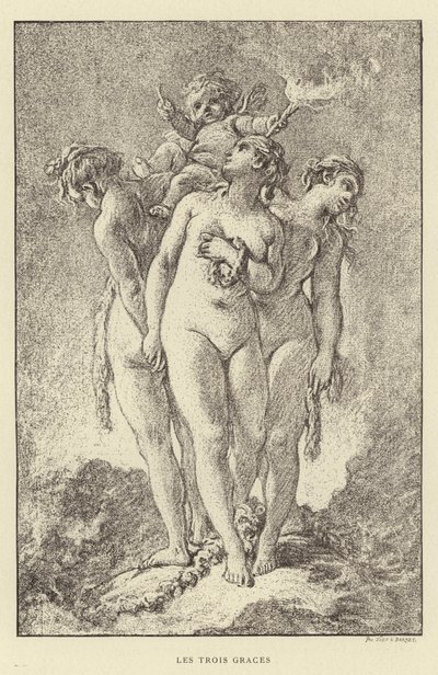 Kolme armoa (kaiverrus) tekijältä Francois (after) Boucher