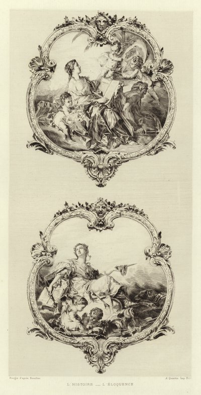 Historia, kaunopuheisuus (kaiverrus) tekijältä Francois (after) Boucher