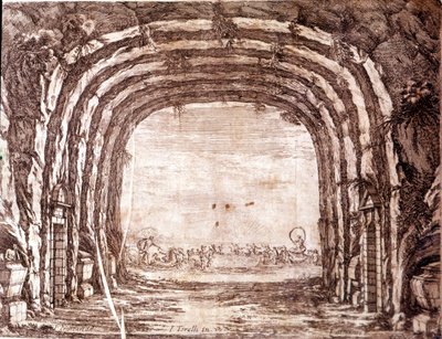 "Peleuksen ja Thetisin häät", lavastus Giacomo Torelli tekijältä Francois (after) Francart