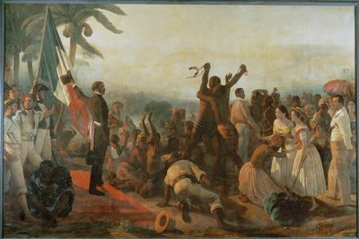 Julistus mustien vapaudesta siirtokunnissa ... tekijältä François Auguste Biard