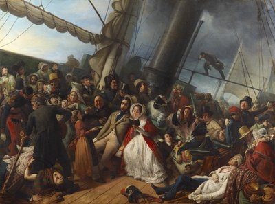 Merisairaus englantilaisessa Corvettessa tekijältä François Auguste Biard