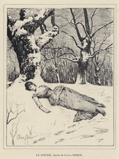 Itsemurha (litho) tekijältä Francois Auguste Didier Clovis