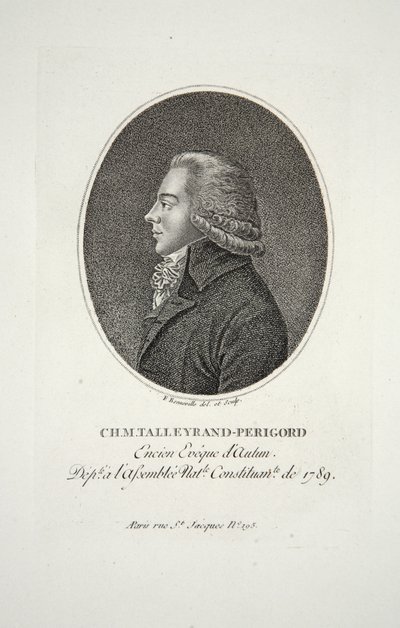 Mr Talleyrand-Perigord, Encien Eveque dAutun, pub. 1791 tekijältä Francois Bonneville
