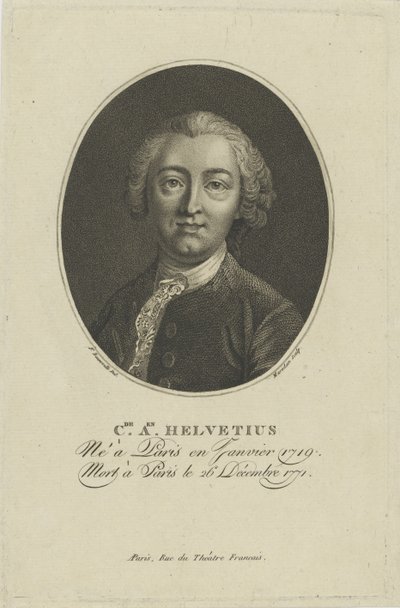 Claude Adrien Helvetiuksen muotokuva 1715-1771, n. 1800. tekijältä Francois Bonneville