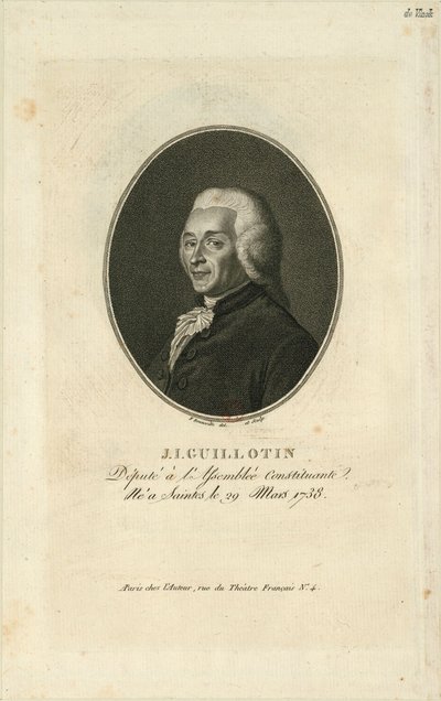Joseph-Ignace Guillotinin muotokuva 1738-1814, 1796. tekijältä Francois Bonneville