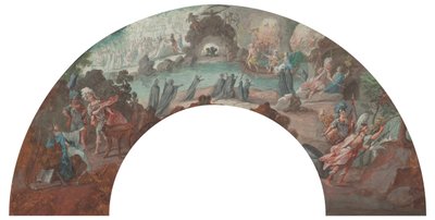 Aeneas manalassa, tuulettimen kuvitus tekijältä François Boucher