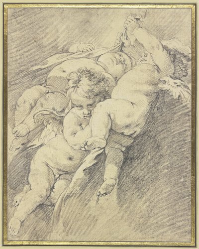 Kolme ilmassa leijuvaa enkeliä tekijältä François Boucher