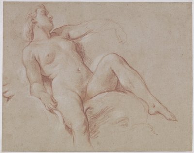 Nainen alaston delfiinillä tekijältä François Boucher