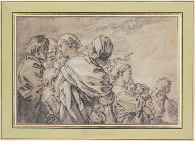 Puolihahmojen ryhmä, jossa on miehiä ja naisia lasten kanssa tekijältä François Boucher