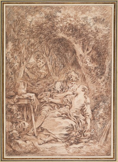 Yllättyneet rakastavaiset (Annette ja Lubin) tekijältä François Boucher