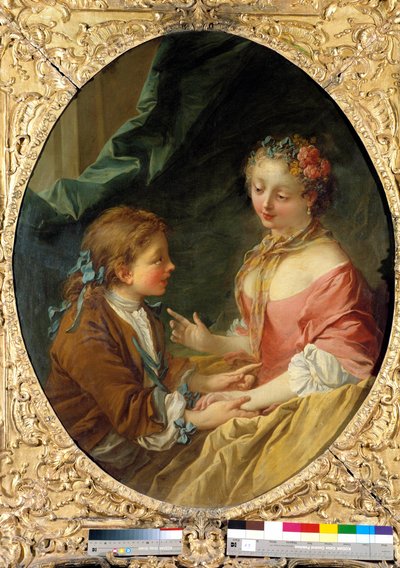 Teetkö kolmesta asiasta yhden? Upea kohtaus. François Boucherin (1703-1770) maalaus. 1734 Yksityinen kokoelma tekijältä François Boucher