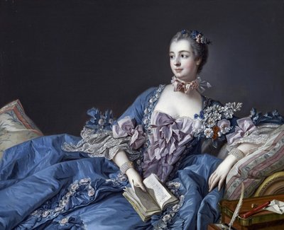 Markiisi de Pompadourin (1721-1764) muotokuva (Marquise de Pompadourin (tunnetaan nimellä Madame de Pompadour) Jeanne Antoinette Poissonin muotokuva tekijältä François Boucher