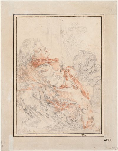 Nukkuva lapsi tekijältä François Boucher