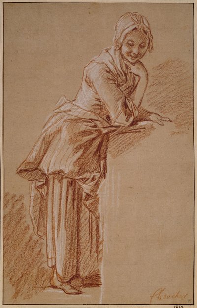 Seisova maalaisneito tekijältä François Boucher