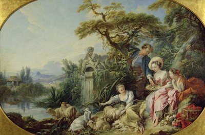 Paimenen lahja tai pesä (öljy kankaalle) tekijältä François Boucher