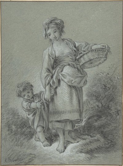 Nainen ja poika tekijältä François Boucher