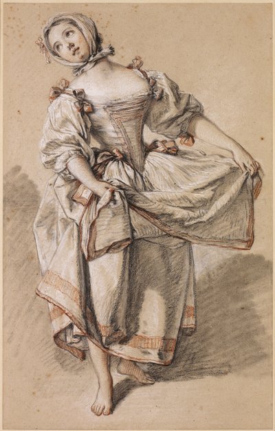 Nuori maalaistyttö tanssii tekijältä François Boucher