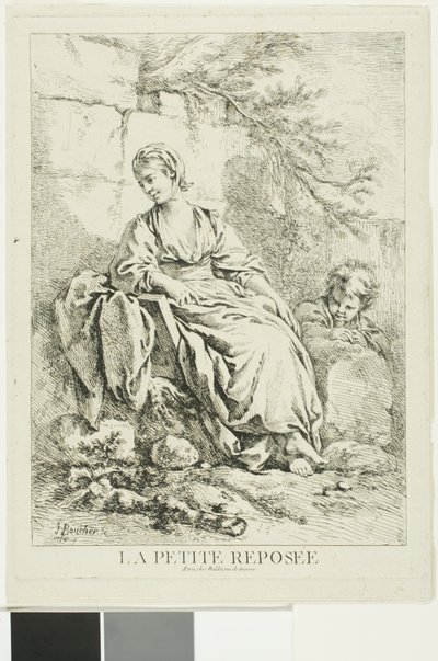 Nuori nainen lepäämässä tekijältä François Boucher