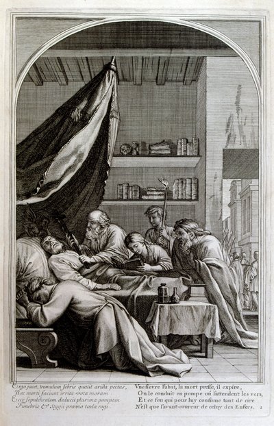 Kaiverrus Francois Chauveau 1680 "St Brunon elämä" Chartreux