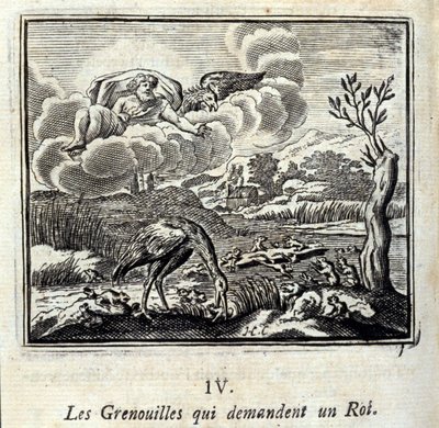 Jean de La Fontainen (1621-95) sadut. Kuvitus: François Chauveau (1613-1676). Painos vuodelta 1728. tekijältä Francois Chauveau