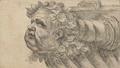 Lapsen pää laivan keulassa, Divers Masquesilta, n. 1635-45. tekijältä Francois Chauveau