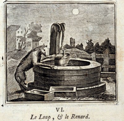 Kuvitus Jean de la Fontainen taruista (litho) tekijältä Francois Chauveau