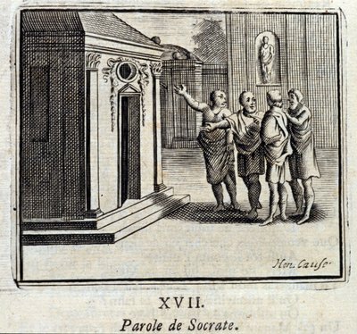 Sokrateen sana. Jean de La Fontainen (1621-95) sadut. Kuvitus: François Chauveau (1613-1676). Painos vuodelta 1728. tekijältä Francois Chauveau