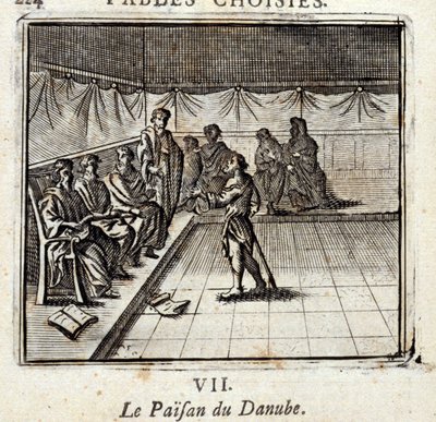 Tonavan talonpoika. Jean de La Fontainen (1621-95) sadut. Kuvitus: François Chauveau (1613-1676). Painos vuodelta 1728. tekijältä Francois Chauveau