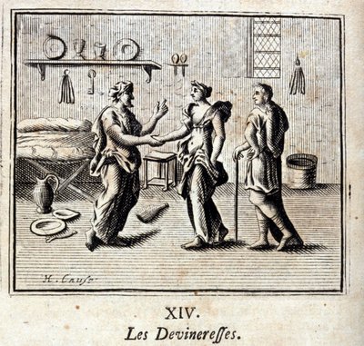 Devineressat. Jean de La Fontainen (1621-95) sadut. Kuvitus: François Chauveau (1613-1676). Painos vuodelta 1728. tekijältä Francois Chauveau