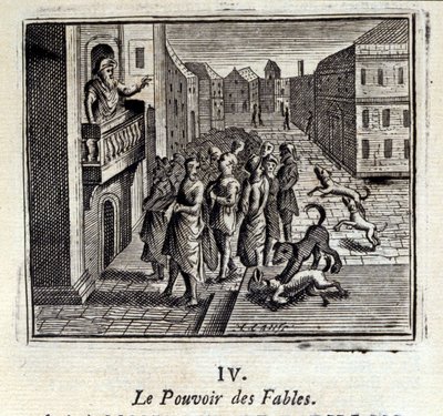 Tarinoiden voima. Jean de La Fontainen (1621-95) sadut. Kuvitus: Francois Chauveau (1613-1676). Painos vuodelta 1728. tekijältä Francois Chauveau