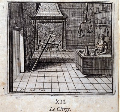 Kynttilä. Jean de La Fontainen (1621-95) sadut. Kuvitus: Francois Chauveau (1613-1676). Painos vuodelta 1728. tekijältä Francois Chauveau
