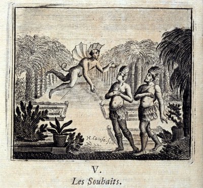 toiveita. Jean de La Fontainen (1621-95) sadut. Kuvitus: François Chauveau (1613-1676). Painos vuodelta 1728. tekijältä Francois Chauveau