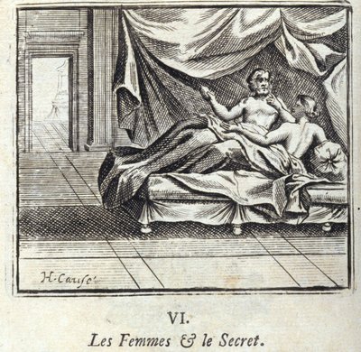 Naiset ja salaisuus. Jean de La Fontainen (1621-95) sadut. Kuvitus: Francois Chauveau (1613-1676). Painos vuodelta 1728. tekijältä Francois Chauveau