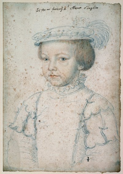 Ranskan kuninkaan Francois II:n (1544-1560) muotokuva. Piirustus: Francois Clouet (1515-1572) tekijältä François Clouet
