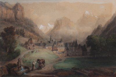 La Grande Chartreuse 1869 (akvarelli paperille) tekijältä Francois Edme Ricois