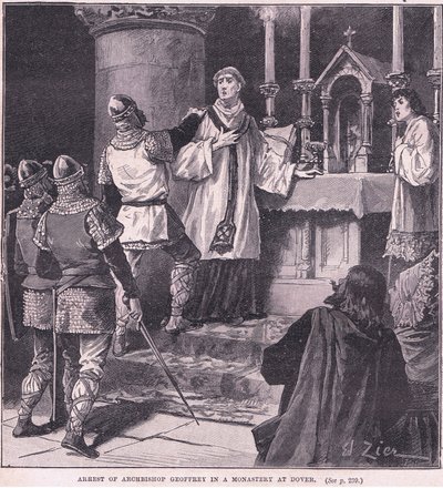 Arkkipiispa Geoffreyn pidätys Doverin luostarissa 1191 jKr tekijältä Francois Edouard Zier