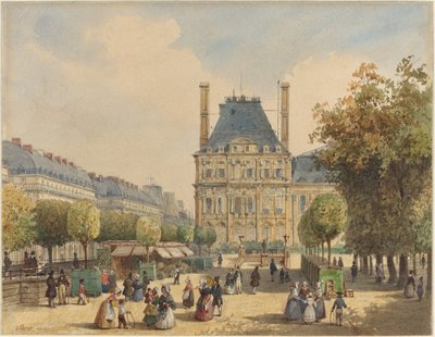 Rue de Rivoli ja Pavillon Marsan tekijältä Francois Etienne Villeret