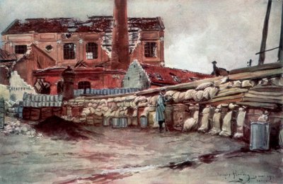 Tehdasbarrikadi, Soissons, Ranska, 20. toukokuuta 1915, 1926. tekijältä Francois Flameng