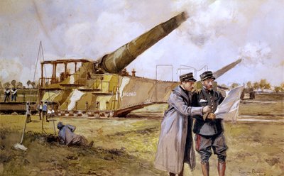 Raskas tykistö rautateillä, lokakuu 1916 tekijältä Francois Flameng