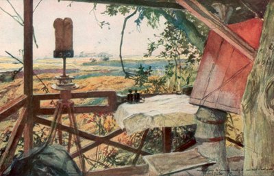 Kenraali Manginin tarkkailuasema, 18. heinäkuuta 1918, Villers-Cotterets, Aisne, Ranska, 1926. tekijältä Francois Flameng