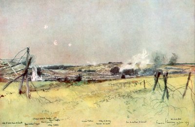 Ablainin ja Souchezin kirkko, Artois, Ranska, 19. kesäkuuta 1915, 1926. tekijältä Francois Flameng